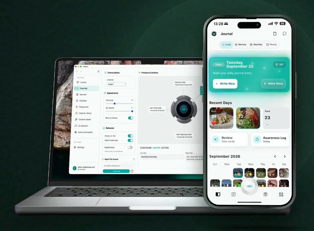Vowise on laptop and phone